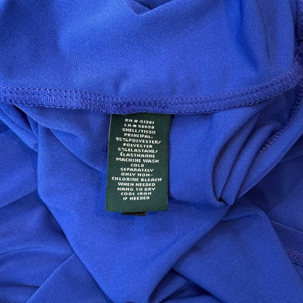 Lauren Ralph Lauren Faux Wrap Sheath Royal Blue Dress Size 6 #325 - Picture 6 of 8